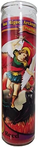 San Miguel Arcangel Red Perfumed Pillar Candle 1