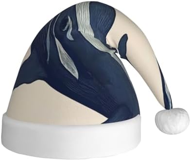 Whales01 Print Christmas Santa Hat Plush for Adults