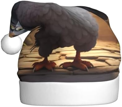 QinZheng Cartoon Pigeon Santa Hat Novelty Christmas Gift for Women