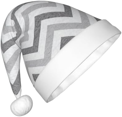 Gray Stripe Print Christmas Santa Hat Small Size