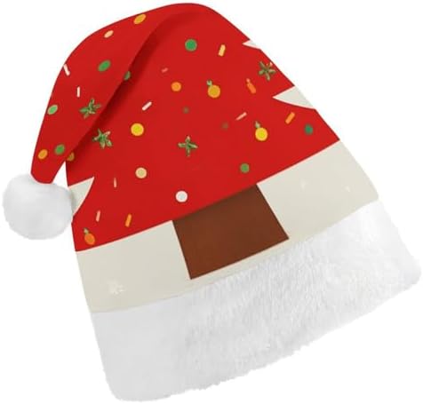 Red Christmas Tree Santa Hat for Adults
