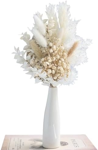 Xins Convey Dried Flowers with Ceramic Vase Set Brown