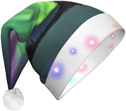 Northern Lights LED Santa Hat for Adults Christmas Party Headwear