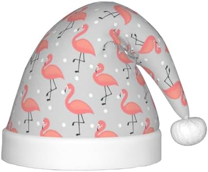 Flamingo Print Christmas Santa Hat Small Size
