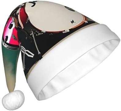 QINZHENG Personalized Santa Hat with Jazz Drum Print