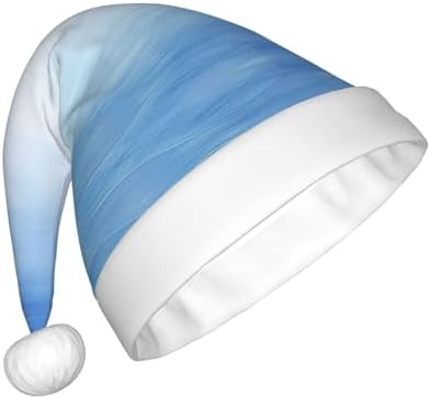 Ombre Textured Blue Christmas Santa Hat Plush Funny