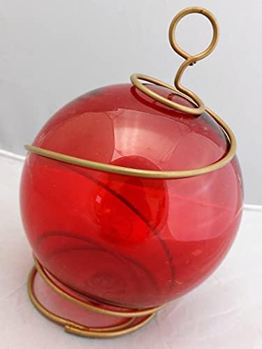 DRH Trading Red Japanese Fishing Glass Buoy Wall Sculpture