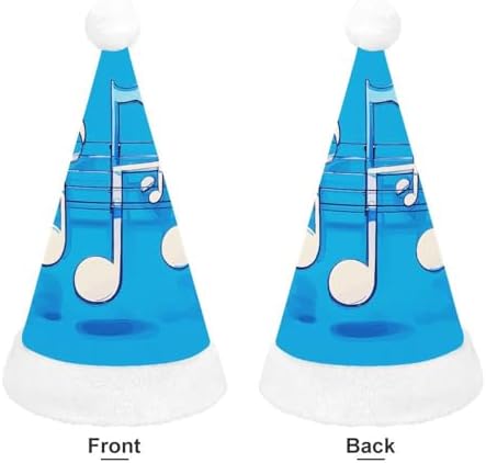 NWGHM Santa Hat Blue Musical Notes Christmas Party Headwear
