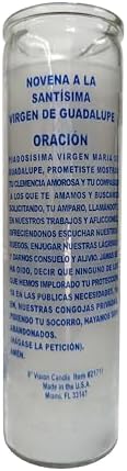 Generic Virgin de Guadalupe 8 Inch Pillar Candle White