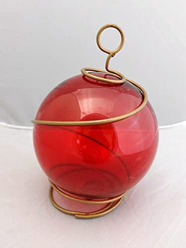 DRH Trading Red Japanese Fishing Glass Buoy Wall Sculpture