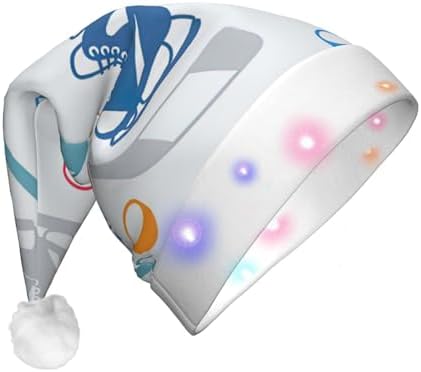 QINZHENG LED Light Up Santa Hat for Adults Christmas Party