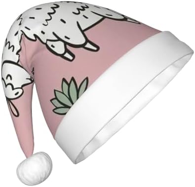Alpaca and Cactus Print Christmas Santa Hat Small Size 1