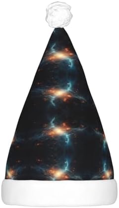 Fun Easter Rabbit Print Christmas Santa Hat Plush Light Up for Adults