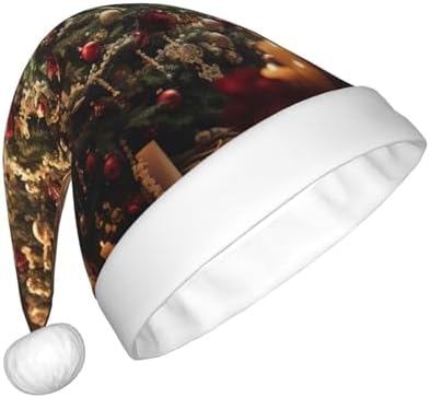 QINZHENG Personalized Santa Hat with Christmas Tree Print