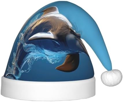 Unique 3D Dolphin Print Santa Hat Small Size