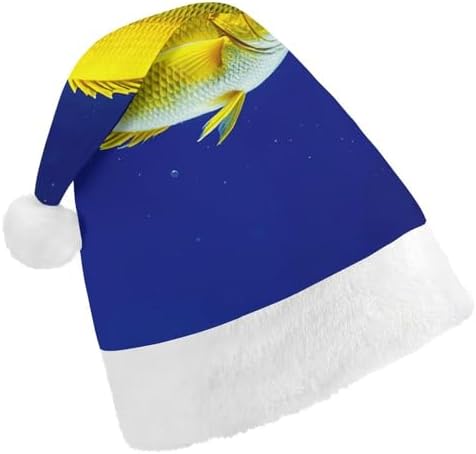 Santa Hat Fly Yellow Fish Christmas Hat Adult