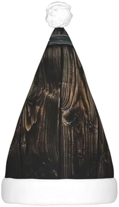 QINZHENG LED Christmas Santa Hat with Wooden Door Print