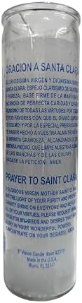 Generic Saint Clara White Pillar Candle 8 Inches
