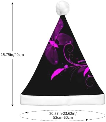QINZHENG Purple Black Butterfly Print LED Santa Hat for Christmas Halloween Party