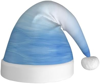 Ombre Textured Blue Christmas Santa Hat Plush Funny