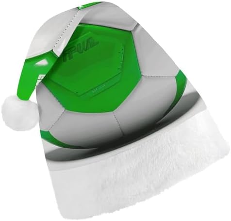 Santa Hat Football White Green Christmas Headwear