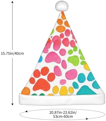 Bear Paw Print Christmas Santa Hat Plush Funny Adult Headwear