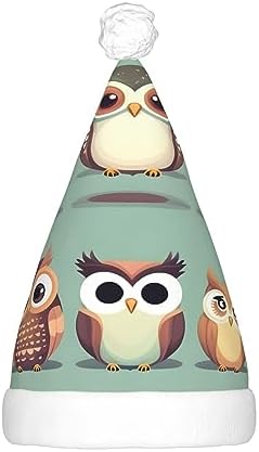 Qin Zheng Cartoon Owls LED Santa Hat for Christmas Party