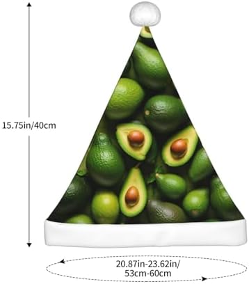 Avocado Pattern Christmas Santa Hat Plush For Adults