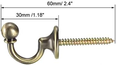 Uxcell Decorative Curtain Holdback with Ball Wall Mount Hook 2Pcs