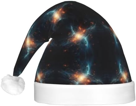 Fun Easter Rabbit Print Christmas Santa Hat Plush Light Up for Adults