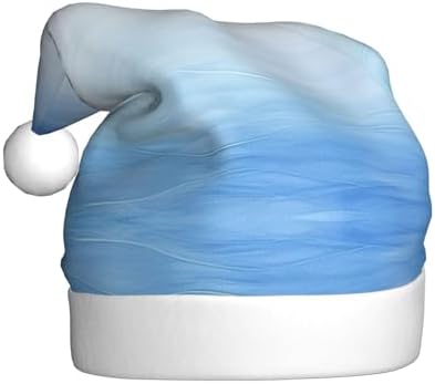 Ombre Textured Blue Christmas Santa Hat Plush Funny