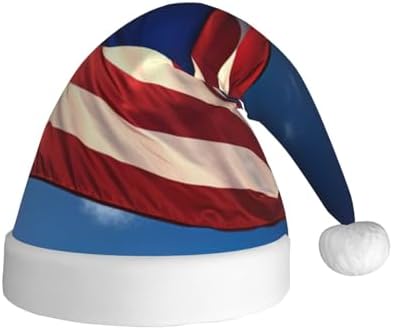 QINZHENG Personalized Santa Hat with Puerto Rico Wallpaper Flag Design