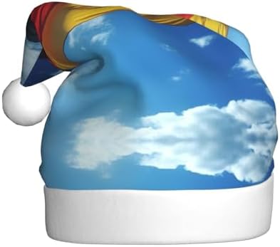 Germany Flag Print Christmas Santa Hat Plush for Adults