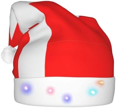 Denmark Flag Print Christmas Santa Hat with Light Up LED