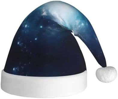 Galaxy Print Christmas Santa Hat Plush Funny for Adults