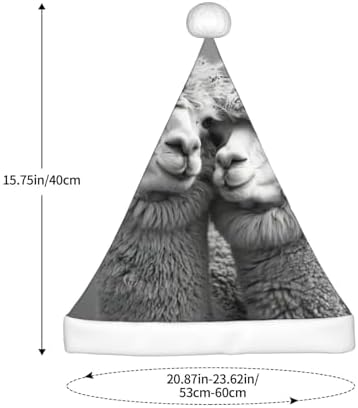 I Love Alpacas Plush Santa Hat for Adults