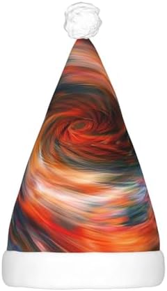 QINZHENG Stripe Vortex Print LED Santa Hat for Christmas Halloween Party