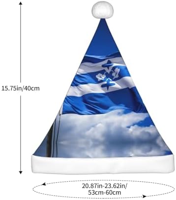 Blue Honduras Flag Santa Hat for Christmas Party Adult Plush