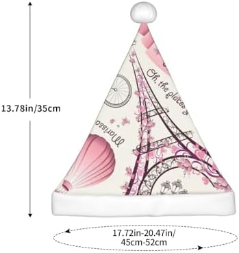 Dog and Paris Towe Print Christmas Santa Hat Small Size