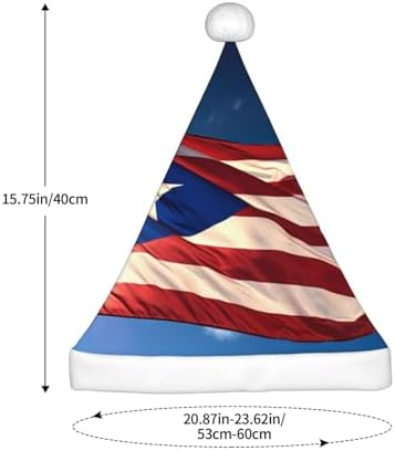 QINZHENG Personalized Santa Hat with Puerto Rico Wallpaper Flag Design