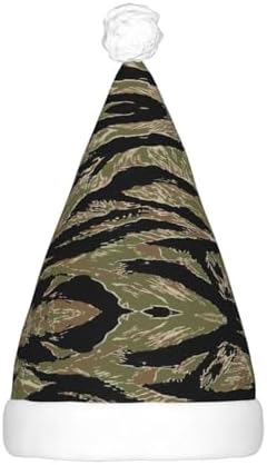 Tiger Stripe Camo Light Up Santa Hat for Adults