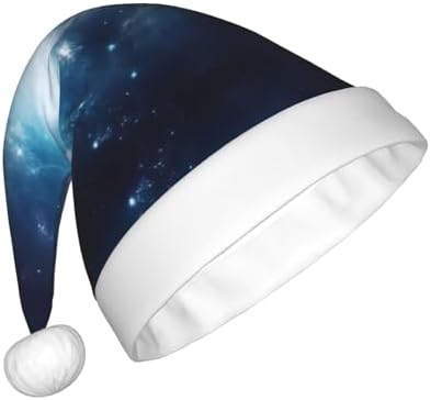 Galaxy Print Christmas Santa Hat Plush Funny for Adults