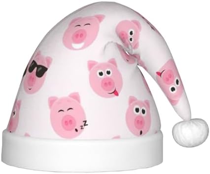 Funny Pink Pig Face Christmas Santa Hat Small Size