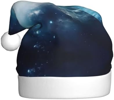 Galaxy Print Christmas Santa Hat Plush Funny for Adults