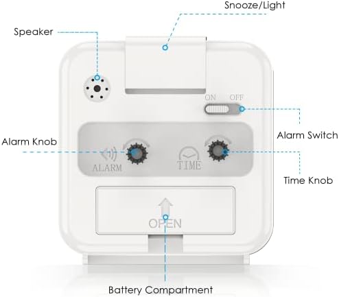 Loud Alarm Clock with Night Light and Snooze