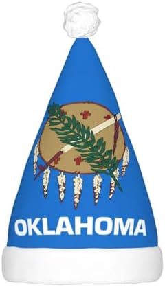 Oklahoma State Flag Christmas Hat with LED Lights 1
