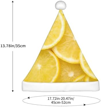 Yellow Lemon Print Christmas Santa Hat Small Size