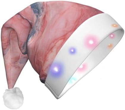 QINZHENG Rose Gold Santa Hat with LED Lights
