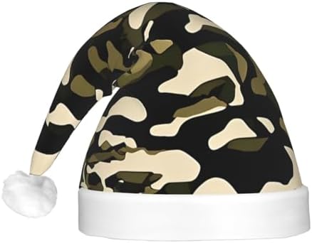 Camouflage Print Light Up Santa Hat for Adults