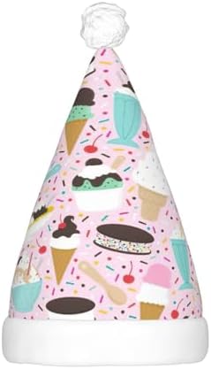 Sweet Ice Cream Santa Hat Plush Light Up Holiday Headwear